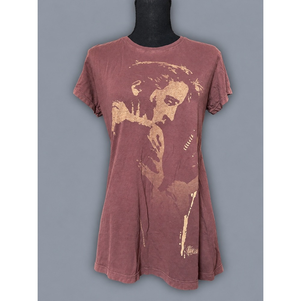 Elvis Presley Graphic Tee Women XXL brown Excellent Gold Portrait Rock T-Shirt